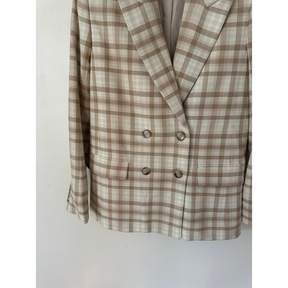 ARITZIA Wilfred Destiny Francesca Plaid Double Breasted Blazer Size 2 - Picture 7 of 8